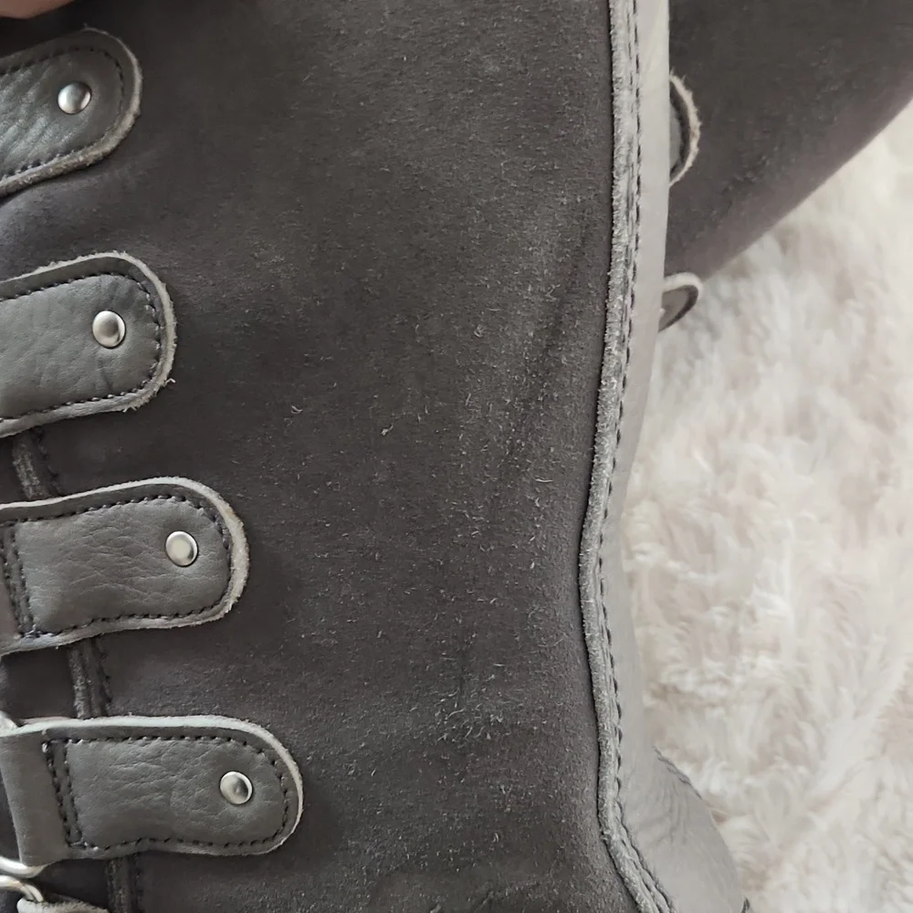 SOREL Joan of Arctic Insulated Waterproof Winter Boots In Quarry Gray Size 8.5